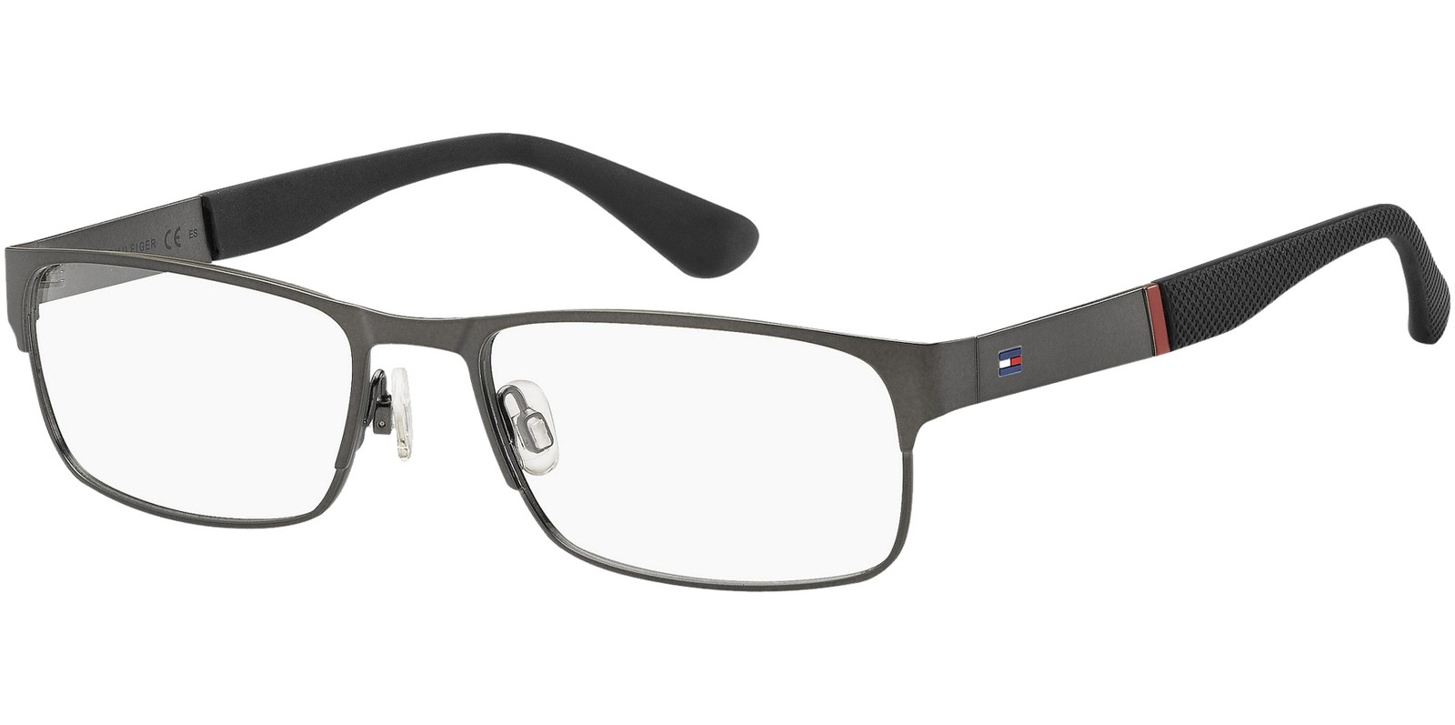 Tommy Hilfiger Mens Blk Stainless Steel Rectangle Eyeglass Frames 1523 0R80 54 9690₽