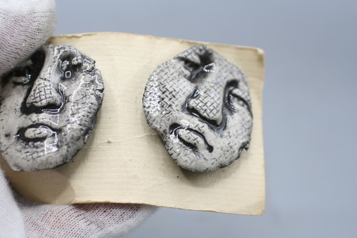 Clay Spirit Studio Kevin Ritter Pottery Sculpture  EARRINGS signed P13