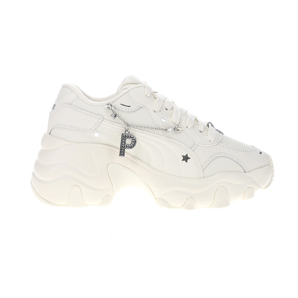 PUMA Pulsar Wedge Chain Lace Up Womens White Sneakers Casual Shoes