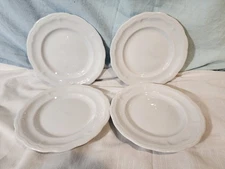 Pillivuyt, Porcelain Queen Anne Bread & Butter Plates, Set of 4 NICE!