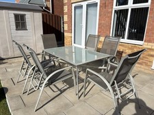 Garden Furniture Set 6 Reclining Chairs with Table 1.5 M x 1.0 M