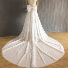 Detachable Skirt Wedding Removable Train For Dresses Bow Tulle Bridal Overskirt