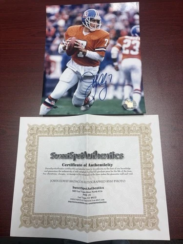 John Elway Denver Broncos Signed 8x10 Photo COA