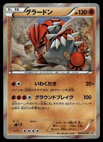 GROUDON 184/XY-P XY PROMOS JAPANESE POKEMON TCG