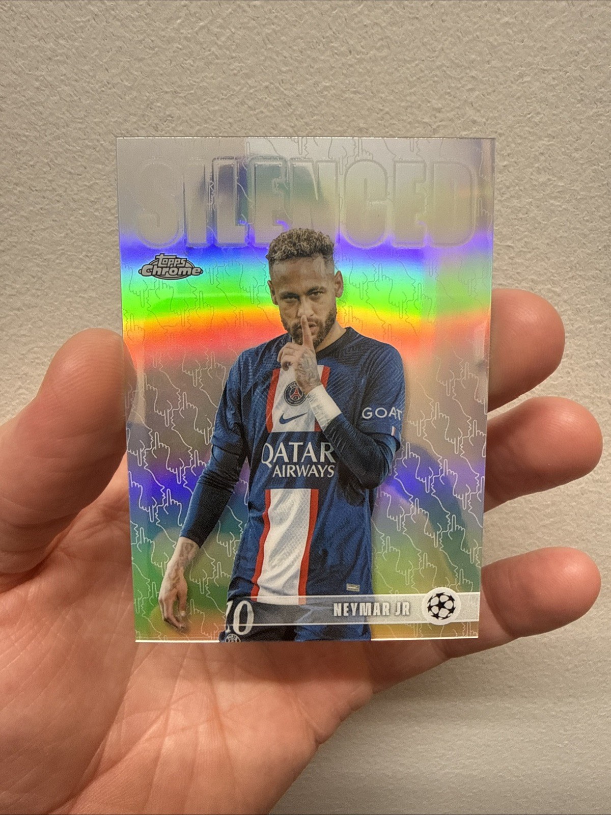 26 Topps Chrome UCC Silenced Neymar Jr Paris Saint-Germain Insert SHH-1