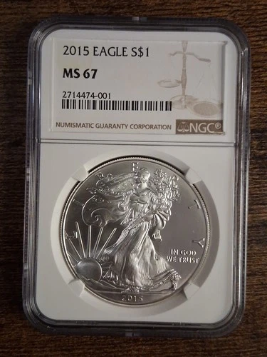 !!! 2015 American Silver Eagle  NGC Graded MS 67 $1 !!!