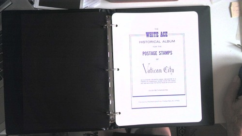VATICAN WHITE ACE ALBUM IN LIGHTHOUSE BINDER W/SLIPCASE CLEAN, 1929-1958 SEE VID