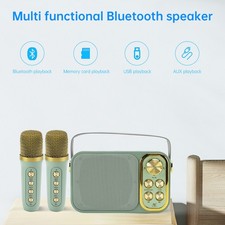 Mini Wireless Bluetooth Speaker 10W Power Home Dual Microphone Speaker Karaoke