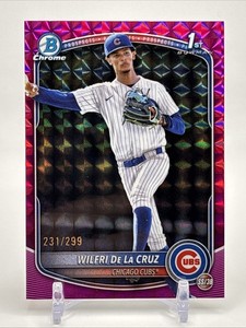 2025 Bowman Chrome Prospects Wilfri De La Cruz #BCP-209 Fuchsia Geometric /299