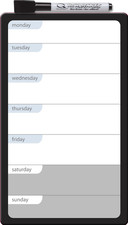 Magnetic Whiteboard Weekly Organizer, 6" x 10" Dry Erase Board, Daily Planner, F