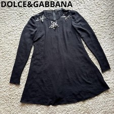 Dolce & Gabbana L/S Sequin Stars Flared Dress Black Size 46
