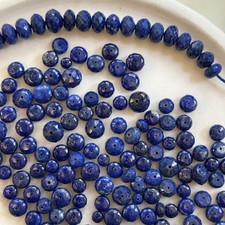 Lapis Lazuli Faceted Beads Lot - Strand  Loose Rondelle Spacer Blue Stone Beads