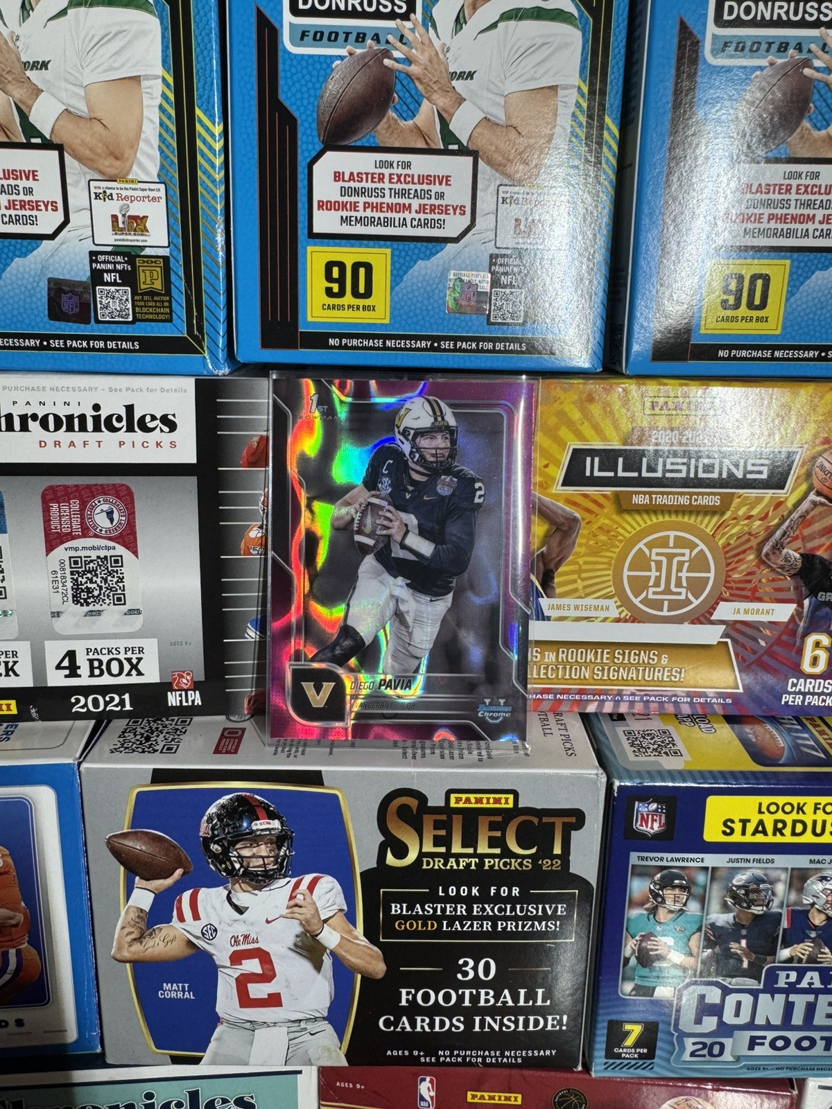 2025 Bowman Chrome U Diego Pavia #190 Pink Lava 1st Bowman VANDERBILT