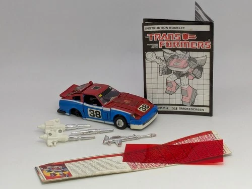 Vintage Transformers G1 Smokescreen Datsun w/Instructions and Spec Sheet