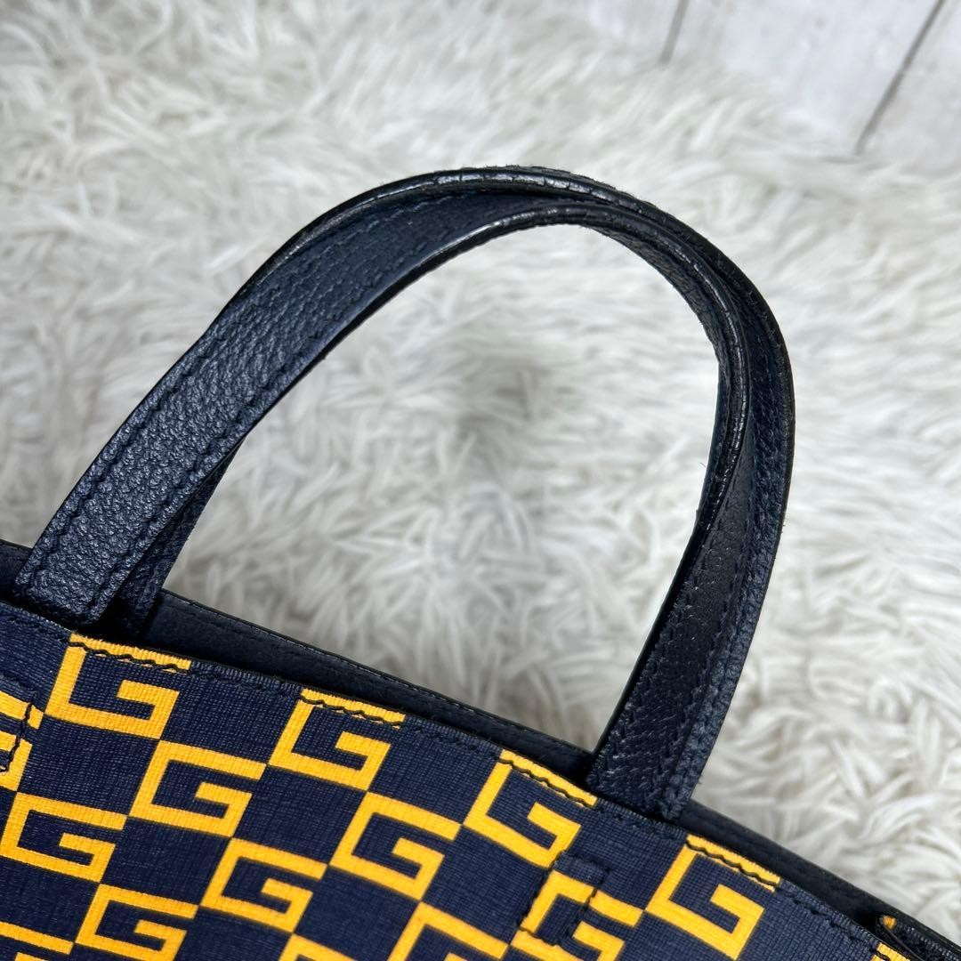 GUCCI Square G Tote Bag PVC Leather Black Large Capacity Authentic thumbnail 20