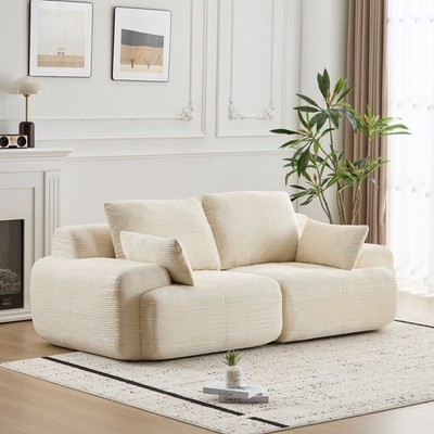 Modern Memory Foam Compressed Sofa,2 Seater Large Sectional Couches for Living