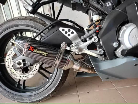 Universal Motorcycle Muffler Akrapovic Sport Exhaust Carbon Single/Double Look - Image 2 of 4