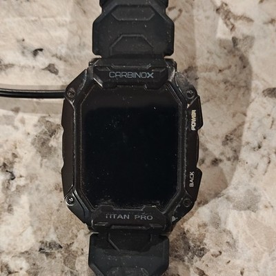 CARBINOX Titan Pro 51mm Black Smartwatch Silicone Band Waterproof 16GB