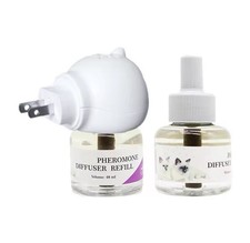 Lot Of Cat Calming Pheromone Diffuser Kit Plug-In 1 Diffuser, 2 Refills 