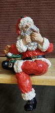 Vintage Heavy Solid Santa Claus Shelf Sitter Christmas Figurine 8  Tall