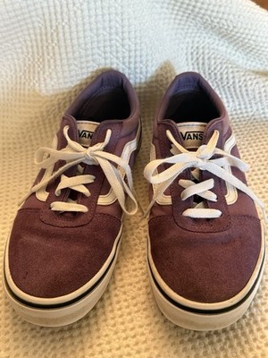 Cans Purple Leather Low Ward Skate Shoes Child 5.0/ Womens 6.5
