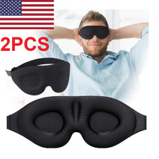 2 PCS 3D Eye Mask Sleep Soft Padded Shade Cover Travel Rest Relax Blindfold