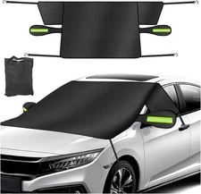 Car Windshield Ice Snow Cover with Magnetic Edges, Heavy Duty Oxford Fabric Wind