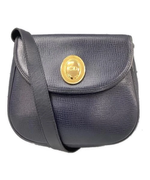 Sac bandoulière Christian Dior en cuir bleu marine