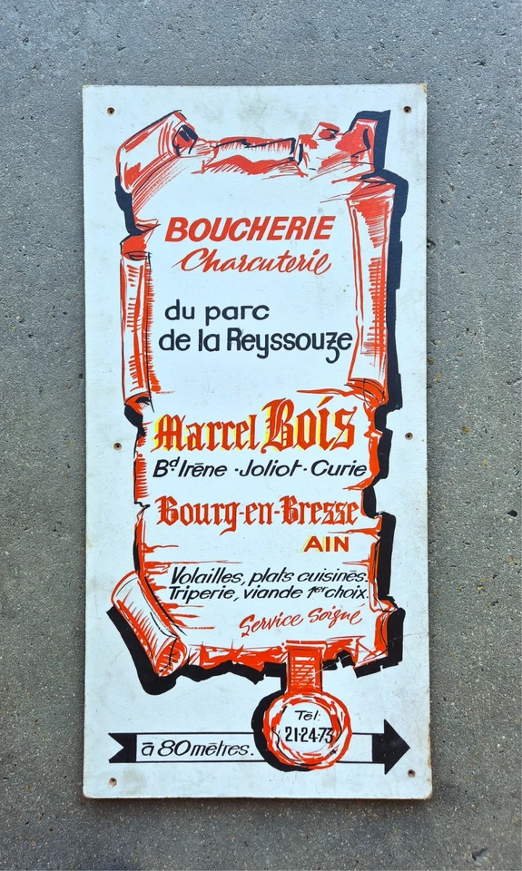 Enseigne de Commerce Boucherie Charcuterie à Bourg en Bresse - AIN - 72x34.5cm - Photo 1/4