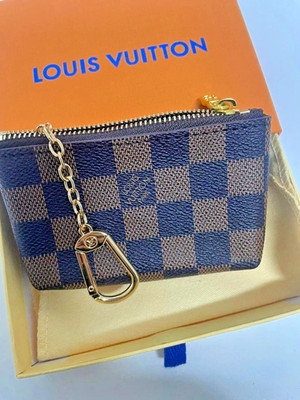 LOUIS VUITTON Damier Ebene Coin Purse Key Pochette Cles With Box Pre Owned