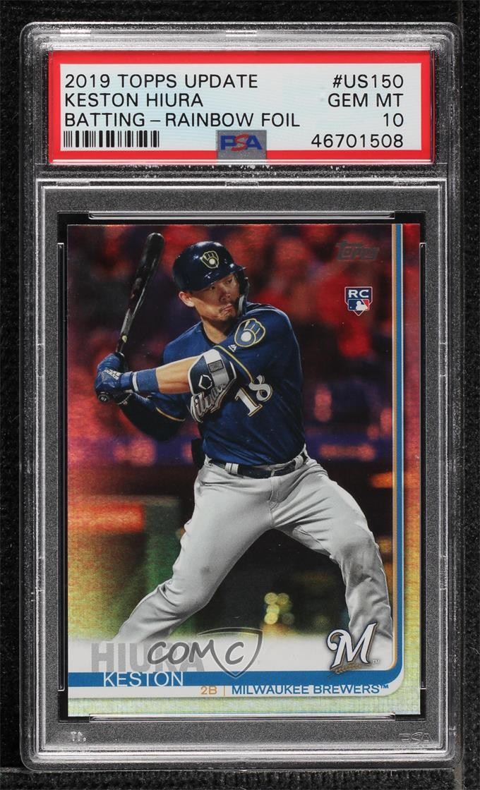 2019 Topps Update Rainbow Foil Keston Hiura #US150 PSA 10 GEM MT Rookie RC 3p9