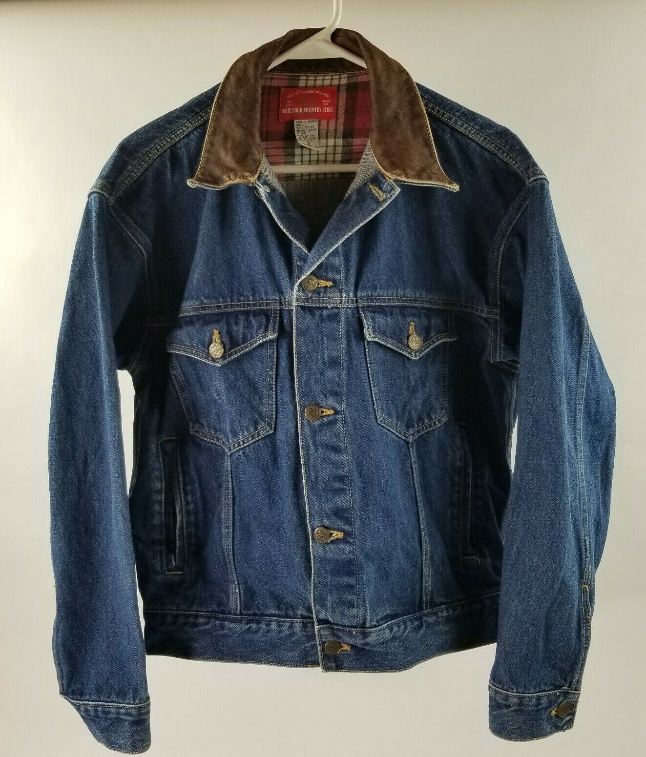 Leather Collar Denim Jacket 
