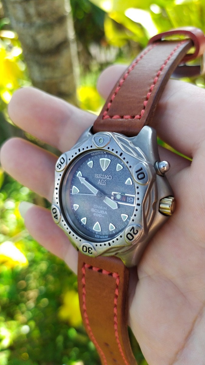 【稼働品】セイコー　SEIKO SCUBA AIR DIVER’S200m Rare Seiko AGS Scuba Air Diver 200m Titanium. Run & Keep