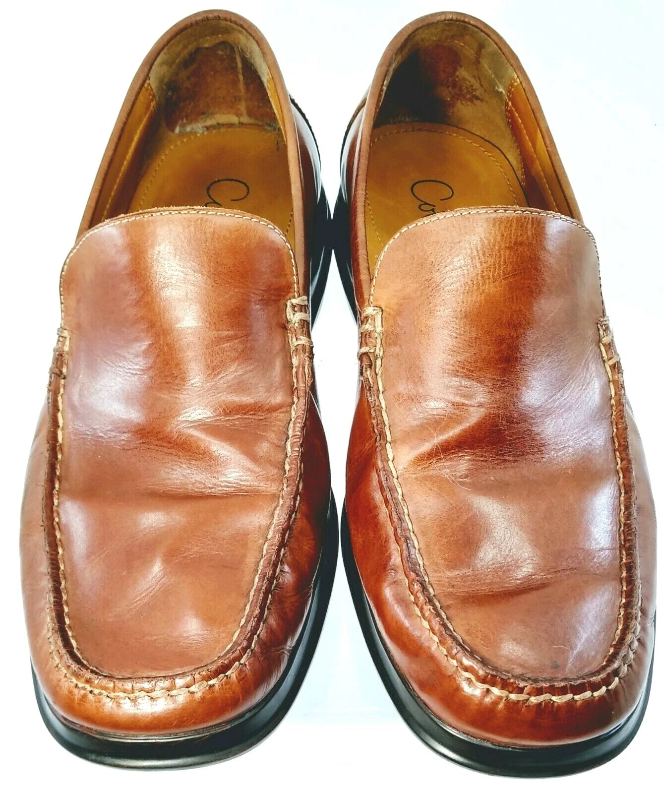 NIKE Mocassino Cole Haan Air Dempsey da uomo 8 D marrone pelle scarpa veneziana slip on C08093