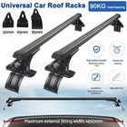 Universal Car Roof Racks Pod Aluminium Cross Bars Brackets 145cm Black