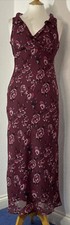 kaleidoscope size 10 maxi dress lined flowers burgundy elegant party evening