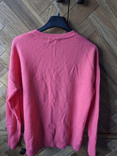 Boden 100% Cashmere Coral Cardigan UK 8 Round Neck Black Buttons - Barely Worn - Picture 4 of 5