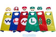 U-C4 Kids Super Mario Mario Luigi Yoshi Cape Mask Superhero Costume Accessories