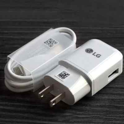 Original LG Fast Charger + USBC Data Cable Kit for LG G8 G7 G6 V40 V50 Stylo 6/5