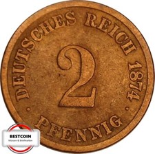 J 2  2 Pfennig KAISERREICH von 1874 C in S-SS  927065