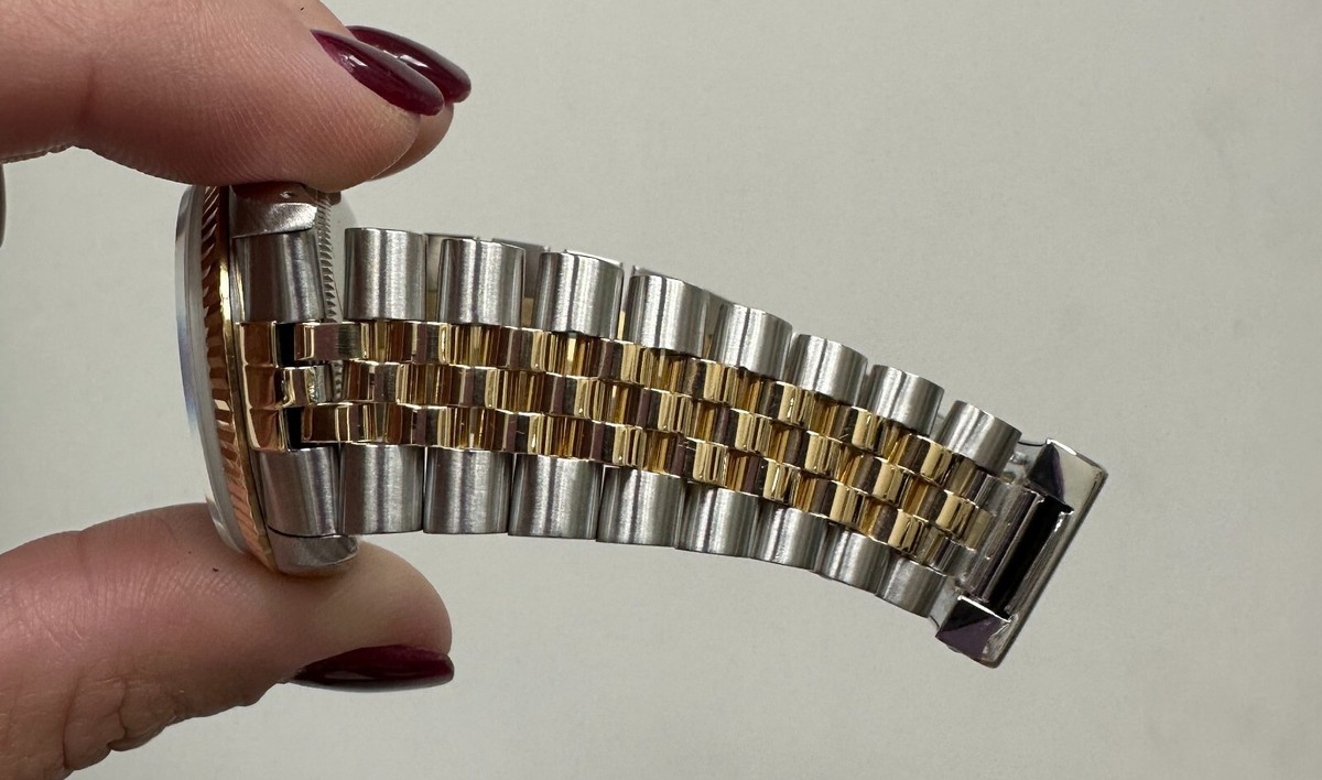 S★M★S ROLEX DATEJUST UNISEX WATCH 16233 18KY&SS STEEL RED VIGNETTE