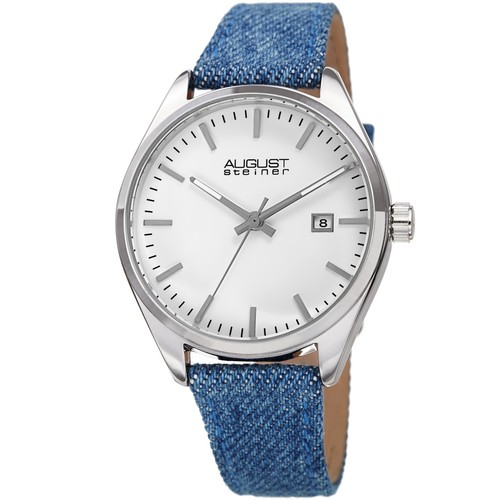 Reloj para mujer August Steiner AS8266 cuarzo fecha denim sobre correa de cuero - Imagen 10 de 13