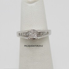 1/2CT Natural Diamond Halo Engagement Wedding Bridal Ring 14K White Gold Band