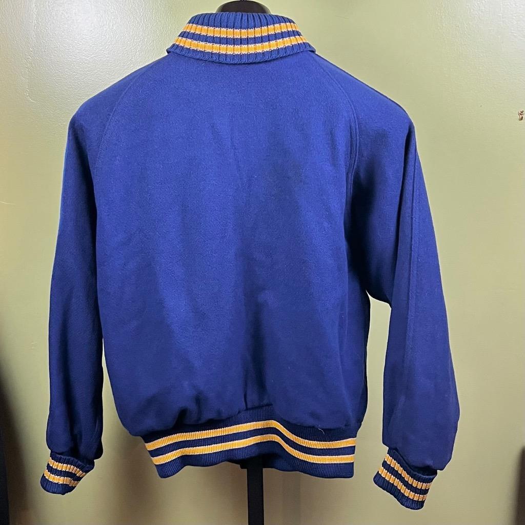 Vtg 50's Lasley Knitting Co. Letterman Jacket Sz 38 Wool Blue
