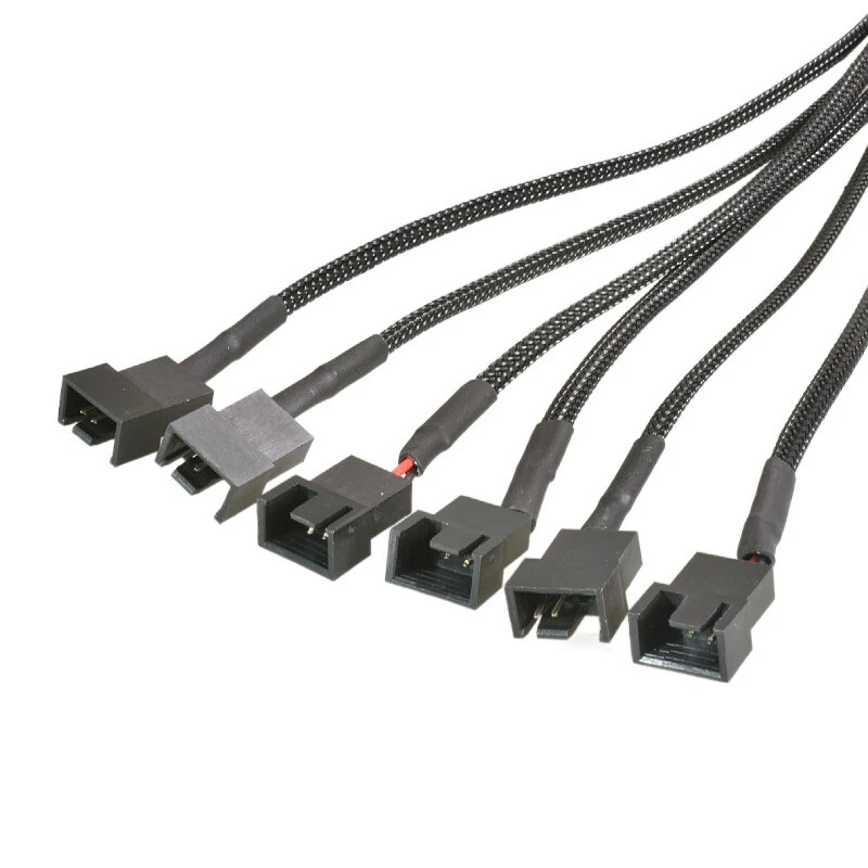 1 to 2 3 4 5 6 4-Pin Cooling Fan Adapter Hub Splitter Cable 6Pin to 4Pin 12V - Image 2 of 4