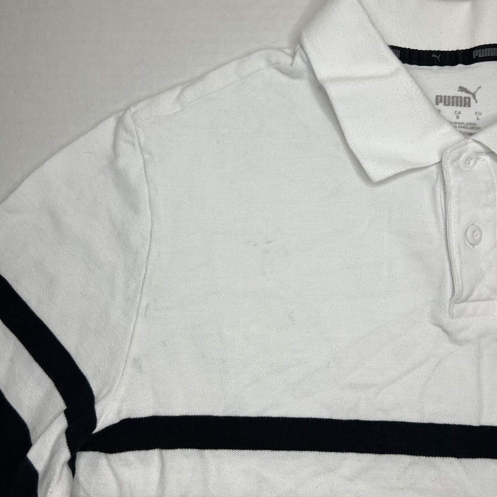 Puma White Polo Shirt Mens Large Slim Fit Short Sleeve Tennis Golf thumbnail 7