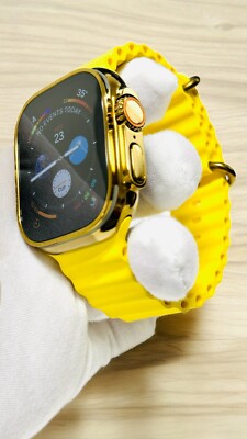 GOLD Apple Watch ULTRA 2 49mm Titan Custom Diamant Poliert Eloxiert Gelb B