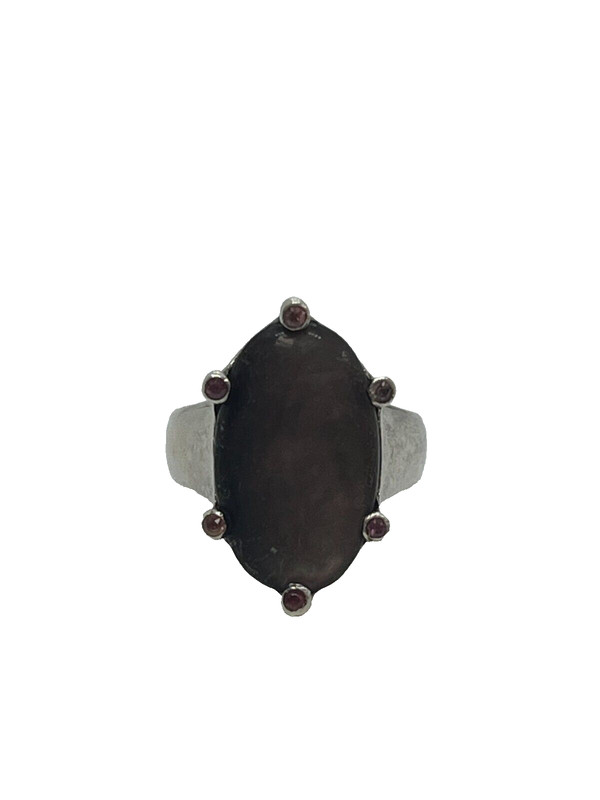 Sterling Silver Mother of Pearl & Pink Tourmaline Ring