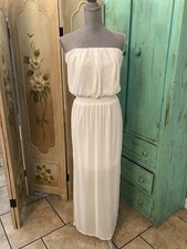 MOSSIMO, WHITE, STRAPLESS, LINED, MAXI DRESS WITH SIDE SLITS, MEDIUM