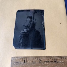 Antique Tintype Victorian Women Civil War Era Photo Photograph